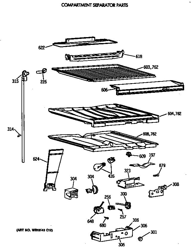 Compartment separator parts
