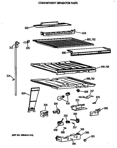 Compartment separator parts