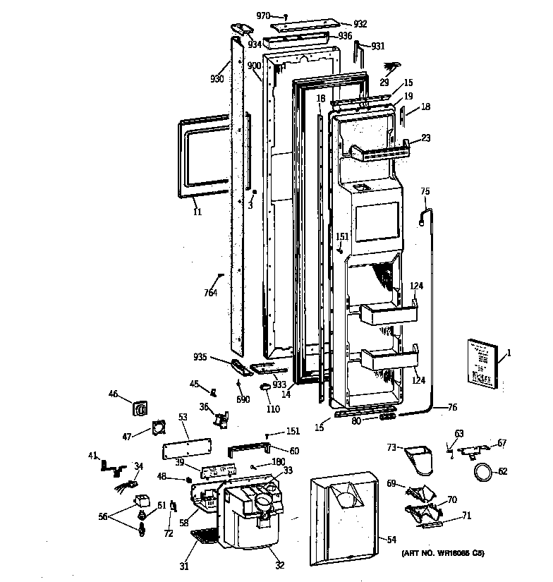 Freezer door