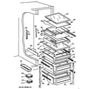 GE TFT27PFXDWW fresh food shelves diagram