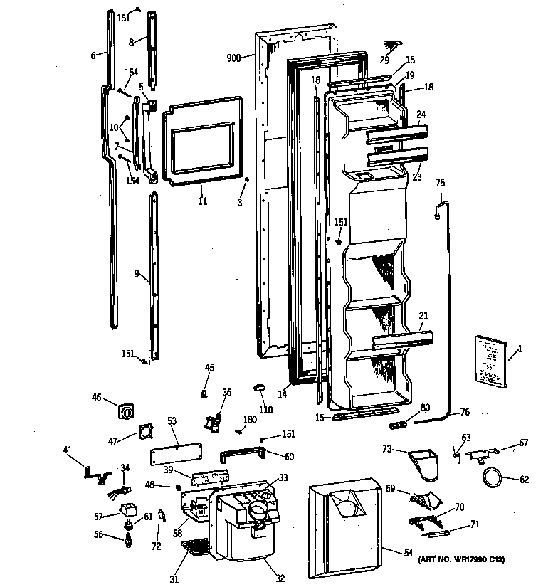 Freezer door