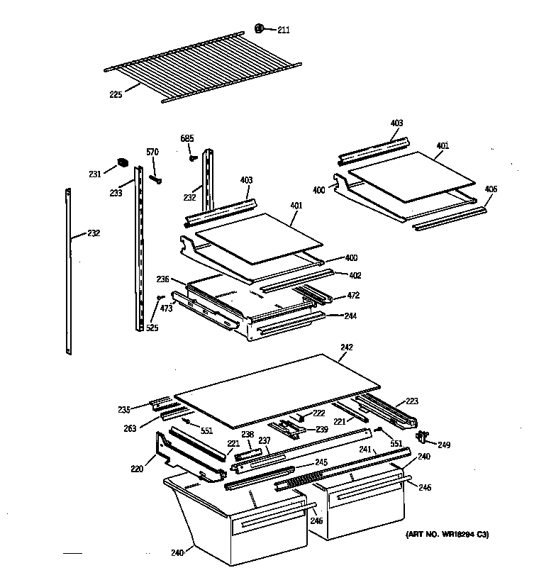 Shelf parts