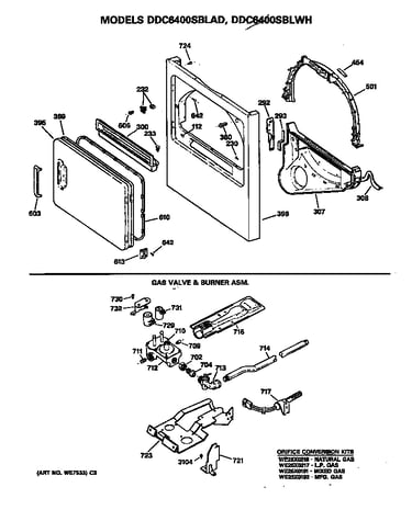 Gas valve & burner asm.