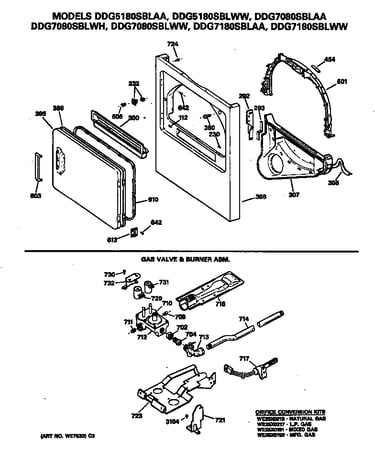 Gas valve & burner asm.