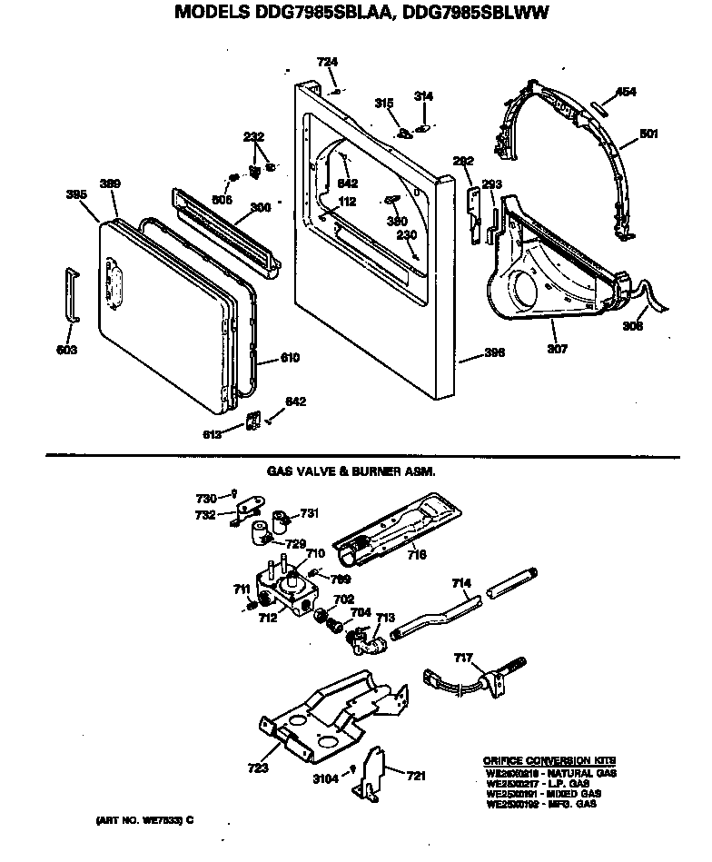 GAS VALVE & BURNER ASM.