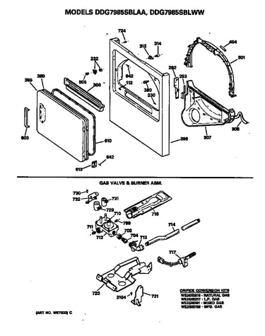 Gas valve & burner asm.