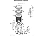 GE WCSR2070T2AA tub, basket & agitator diagram