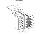 GE TAX4SNXWN cabinet & shelves diagram
