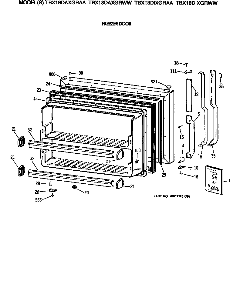Freezer door