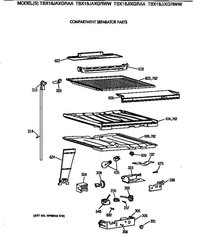 Compartment separator parts