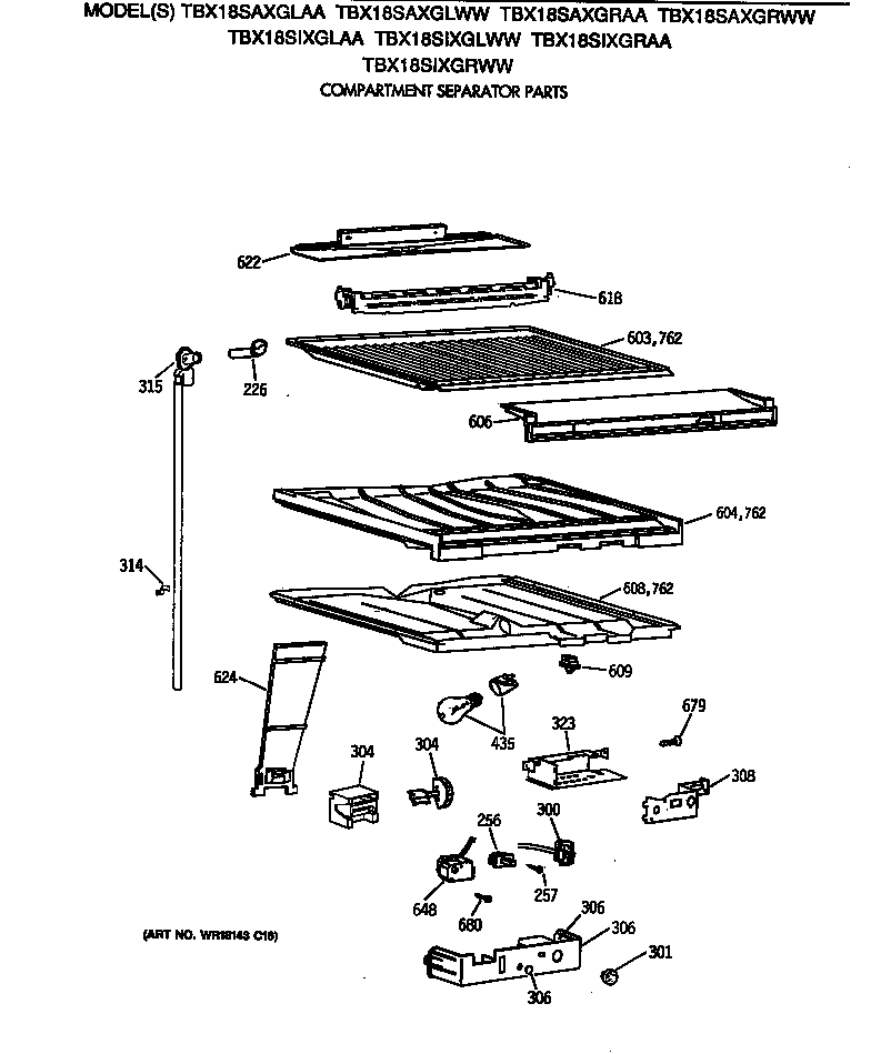 Compartment separator parts