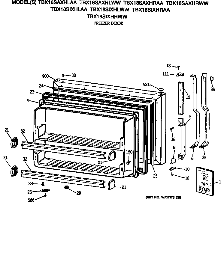 Freezer door