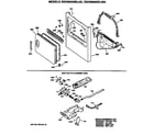 GE DDC6000SBLWH cabinet front, gas valve and burner diagram
