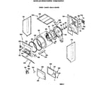 GE WSM2780RDW dryer - cabinet, drum & heater diagram
