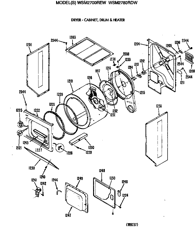 Dryer - cabinet, drum & heater