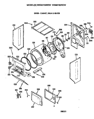 Dryer - cabinet, drum & heater