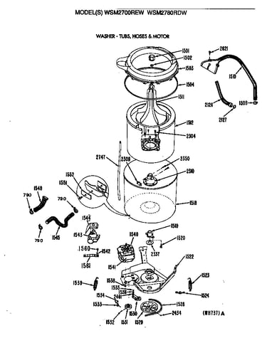 Washer - tubs, hoses & motor