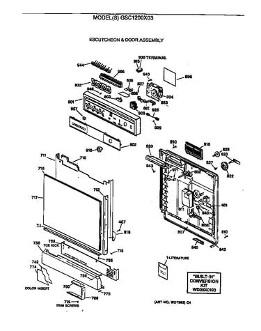 Escutcheon & door assembly