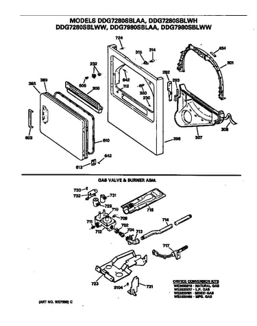 Gas valve & burner asm.