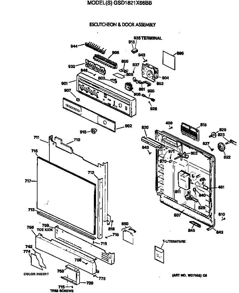 Escutcheon & door assembly