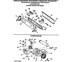GE DPXQ473GT0AA backsplash, blower & drive assembly diagram