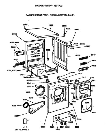 Cabinet, front panel, door & control panel