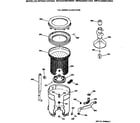 GE WPXQ3090T2AA tub, basket & agitator diagram