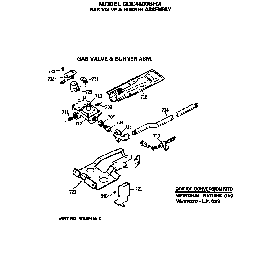Gas valve & burner assembly