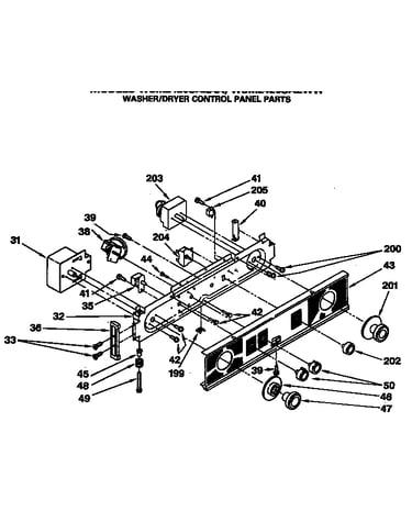 Washer/dryer control panel parts
