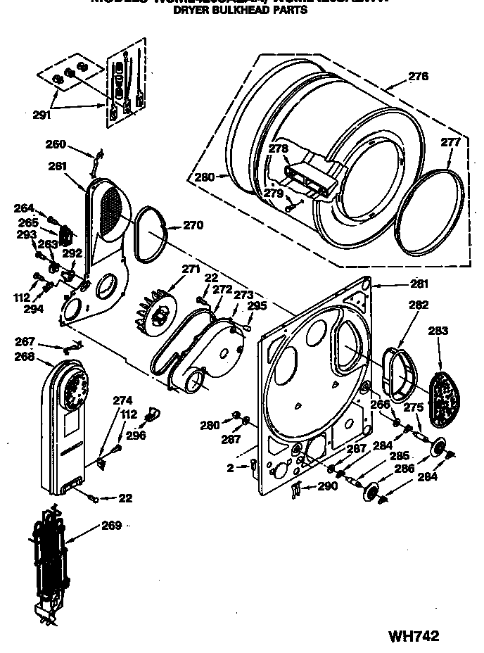 Dryer bulkhead parts