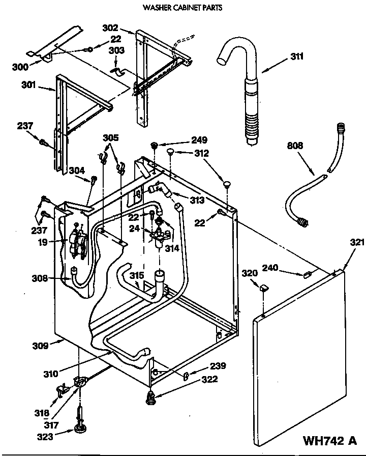 Washer cabinet parts
