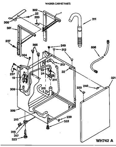 Washer cabinet parts