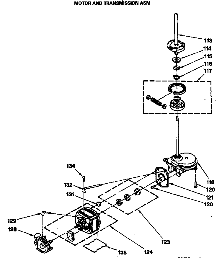 Motor and transmission asm