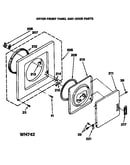 Dryer front panel and door parts