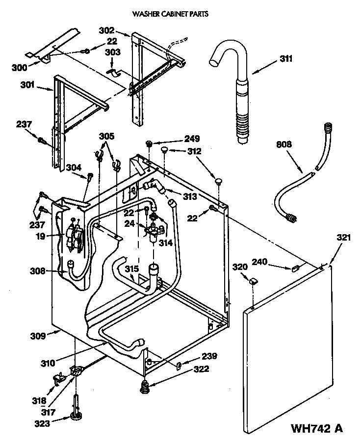 Washer cabinet parts