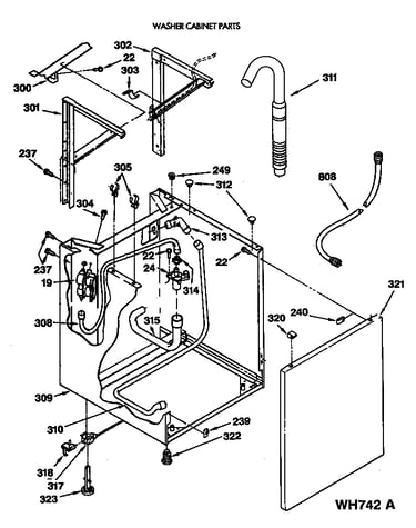 Washer cabinet parts