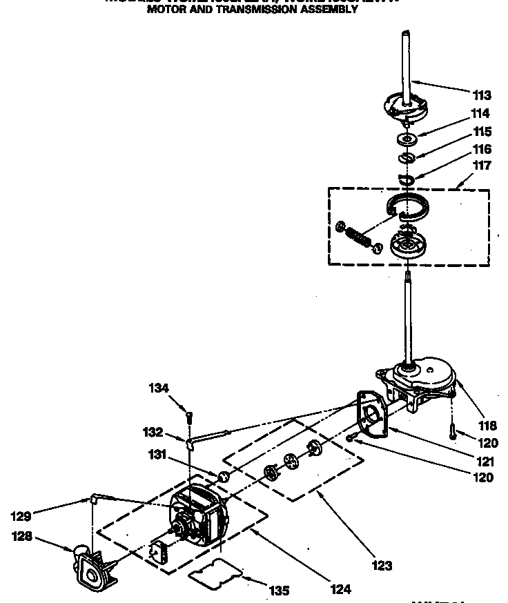 Motor and transmission assembly