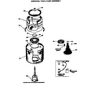 GE WWC9000SAL agitator, tub & pump assembly diagram