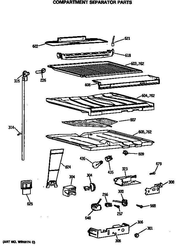 Compartment separator parts