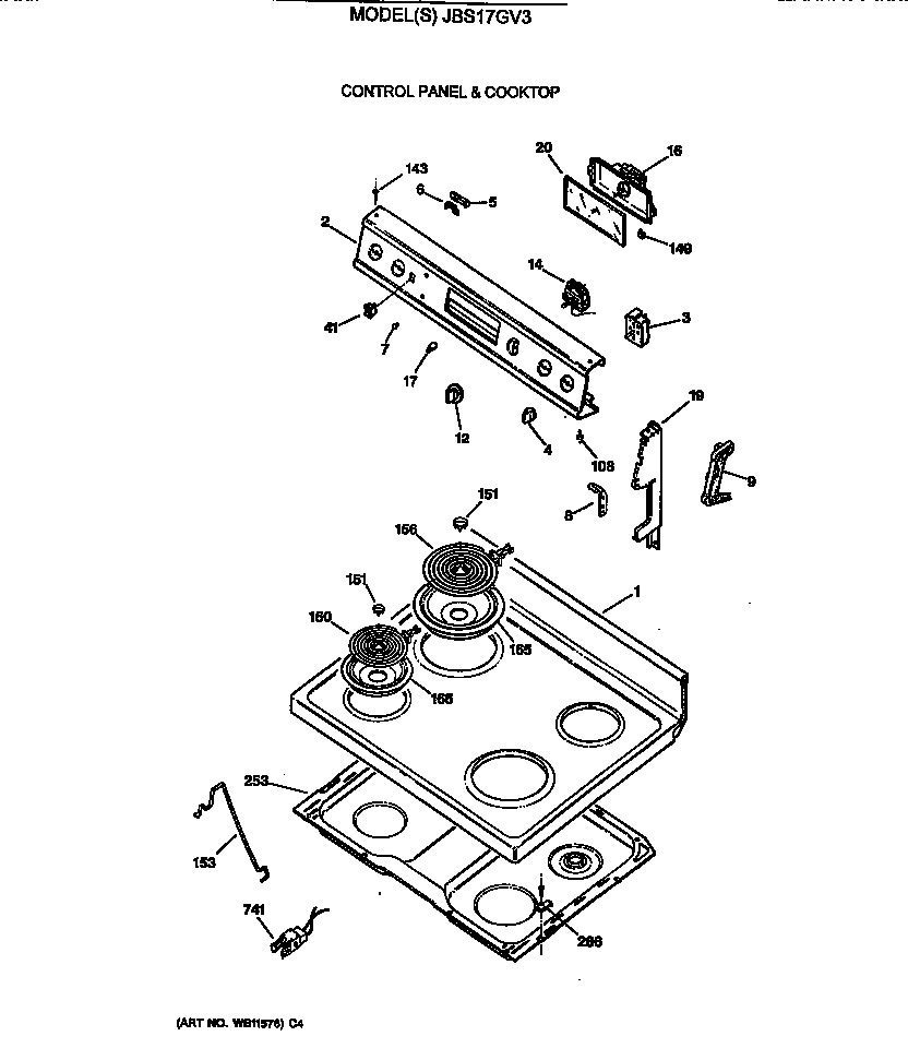 Control panel & cooktop