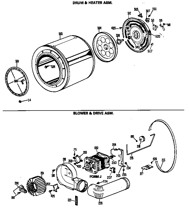 Drum & heater asm.