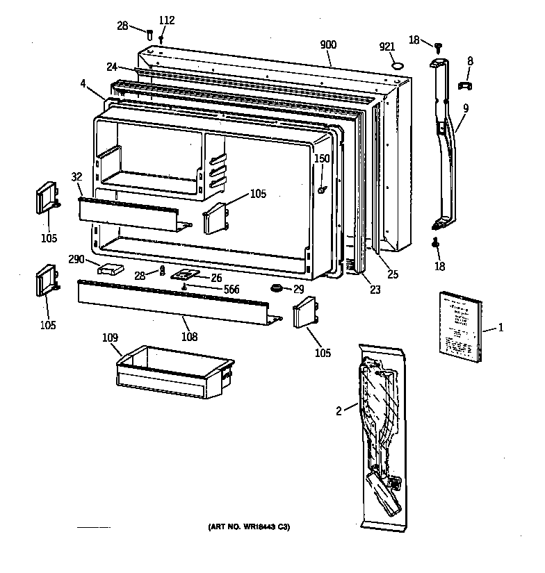 Freezer door