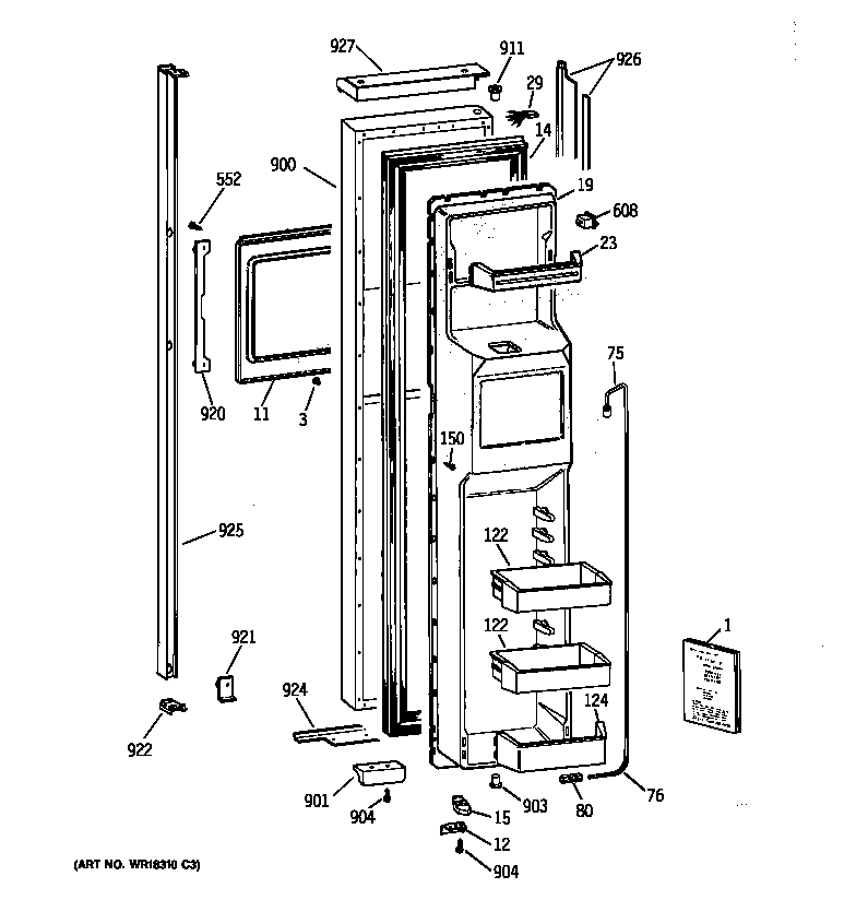 Freezer door