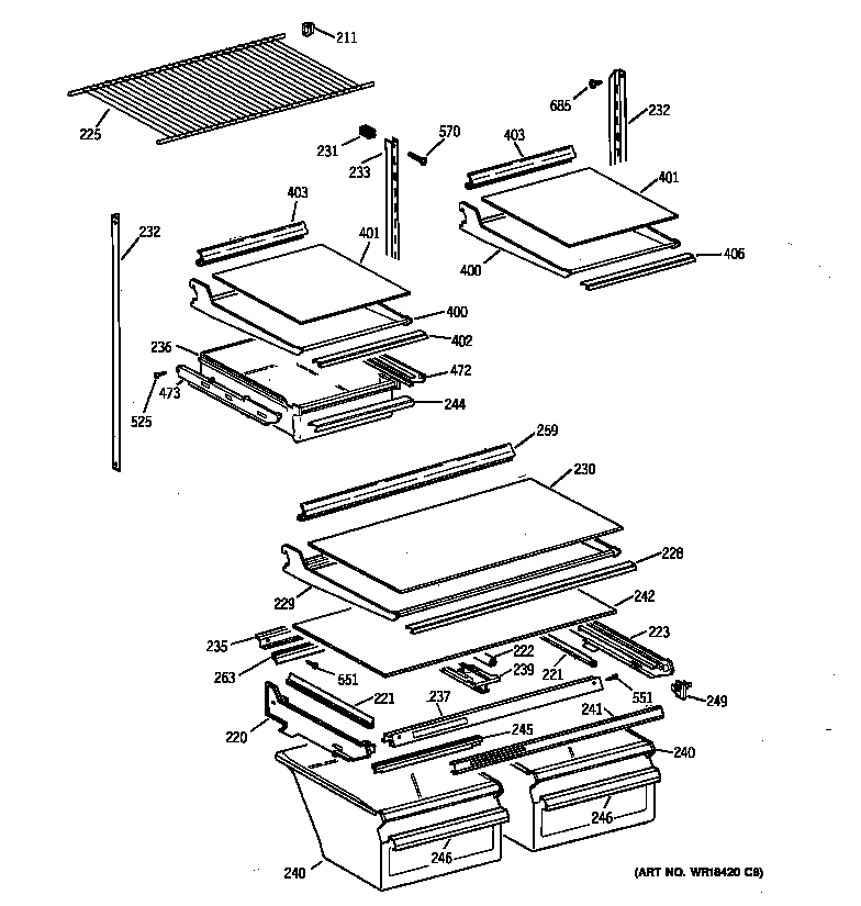 Shelf parts