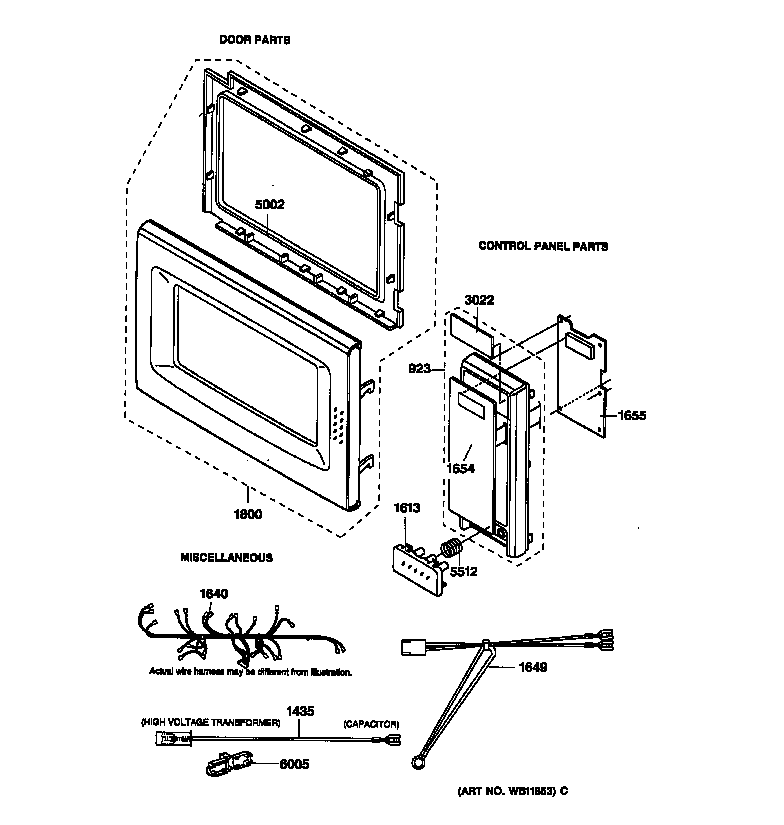 Door, control panel & wiring