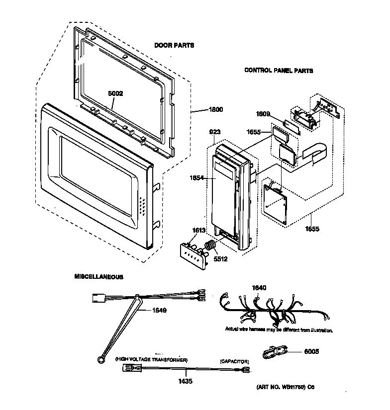 Door, control panel & wiring