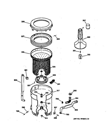 Tub, basket & agitator