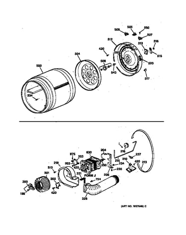 Drum, blower & drive assembly