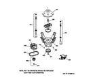 Hotpoint VBSR1070T5WW suspension, pump & drive components diagram
