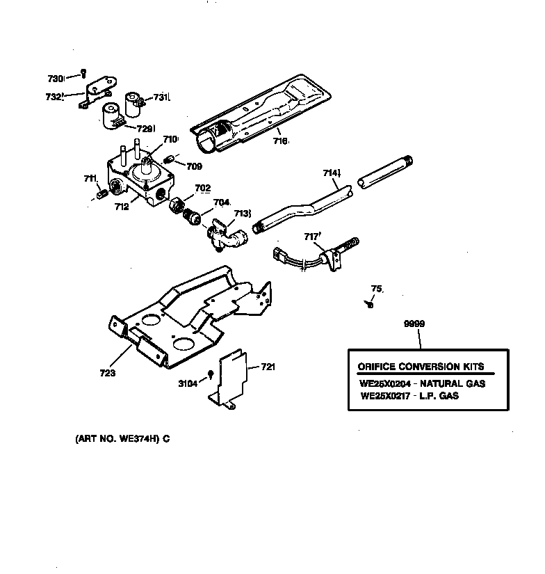 Gas valve & burner assembly